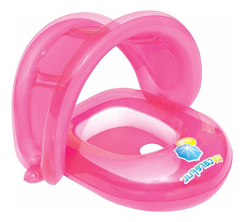 Asiento Inflable C/techo Flotador Para Bebe Bestway Bw34091 Color Celeste y Rosa