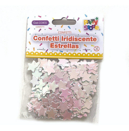 Combo Confetti Iridiscente Estrellas X 5 Paquetes