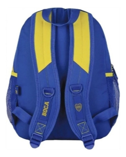 Mochila Espalda Boca Juniors Xeneize 15 Pulgadas Color Azul Diseño De La Tela Poliéster