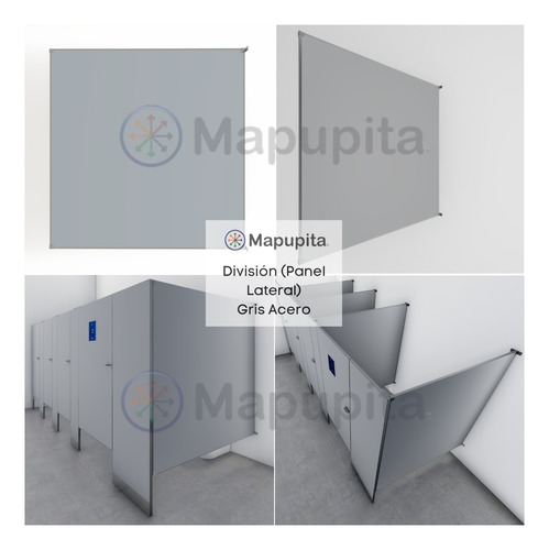 División Panel Lateral Gris Acero 135x150