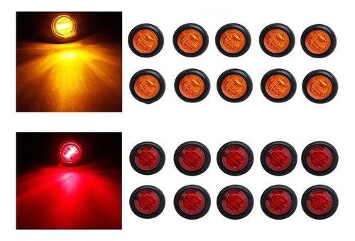 Luz Marcador 3 4  12 V Led Para Camion Remolque Lateral Rojo