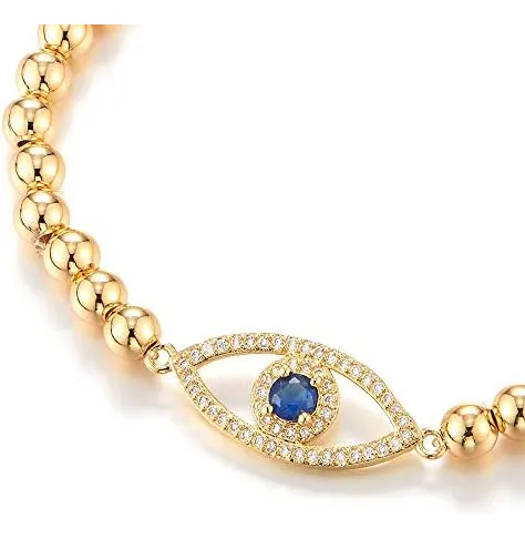 Coolsteelandbeyond Pulsera De Cuentas De Mal De Ojo Con Prot