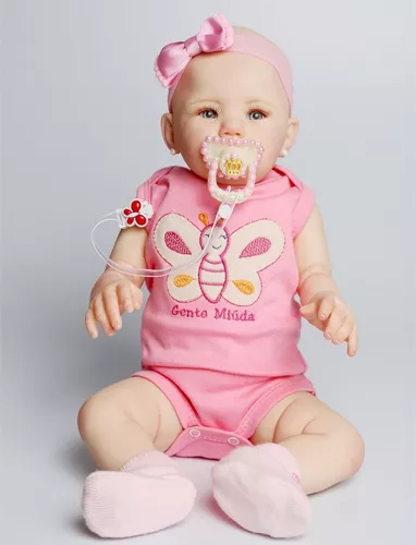 Boneca Bebê Reborn Abigail 48cm Corpo de Silicone em Promoção na