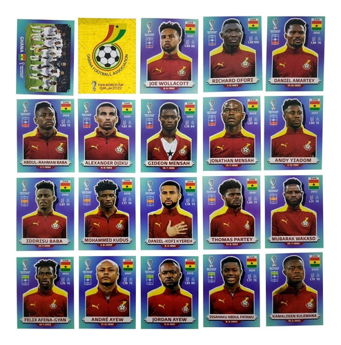 Figurinhas Copa Do Mundo 2022 Seleção Gana Completa Personagem Seleção da Gana