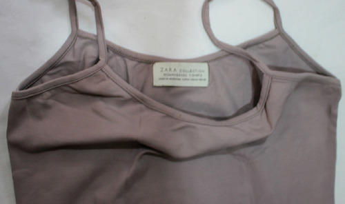 Musculosa Basica Tm Zara Woman &basic Beige Poliester 90