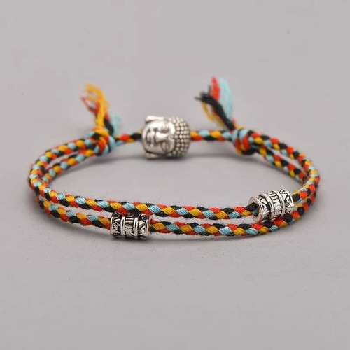 Set Pulsera Tibetana Protección, Abundancia Y Pulsera Buda Diámetro 18 Cm