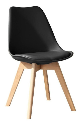 Sillas Eames Tulip Negra Acolchada Moderna