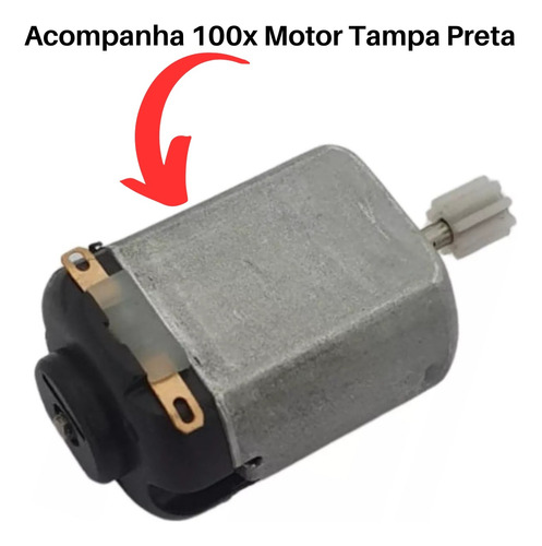 Mini Motor Dc 3 A 6v Com Engrenagem Arduino - Kit 100 Peças