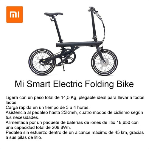 Bicicleta Eléctrica Xiaomi Mi Smart Electric Folding Bike