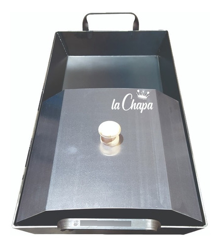 Imagen 3 de 10 de Plancha Chivitera Sarten Hierro 60x30cm + Tapa De Aluminio