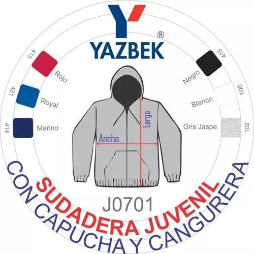 Sudadera Juvenil Capucha/cangurera Yazbek P/estampar Bordar