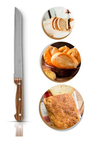 Imagem 2 de 8 de Combo 3 Formas De Bolo Fundo Removível Redonda + Faca De Pão