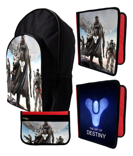 Mochila +2 Carpetas+ Cartu De Art Of Destiny #54