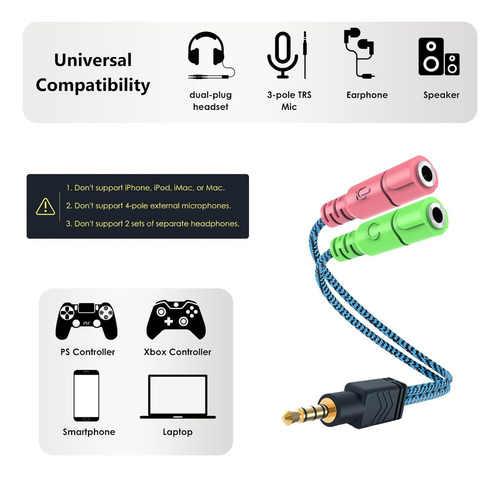 Adaptador 2 Stereo Macho A Hembra De 3 Contactos Nsadst2st3