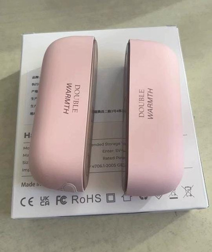Calentador Manos Dual Magnético Recargable Portátil Rosa