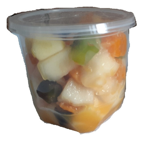 Pote Con Tapa 1/2kg Platico Postre Ensalada Fruta Unicos 10u