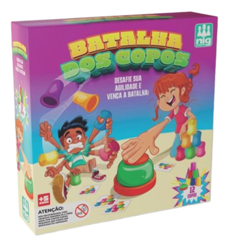 Jogo Infantil Batalha Dos Copos Coloridos Agilidade Copinhos