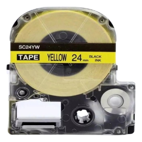 Fita Rotulador Epson Amarela 24mm Lw-600 Bk Compatível Cor Amarelo