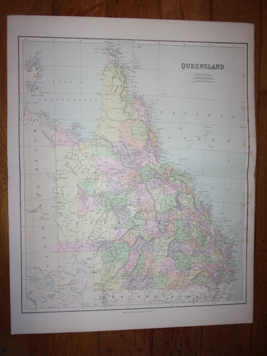 Mapa Original Queensland Publicado En Londres En 1896