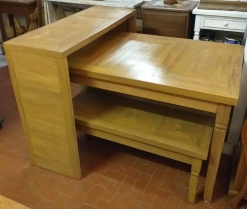 Conjunto Mesa C/ Banco + Aparador Bancada Madeira Maciça