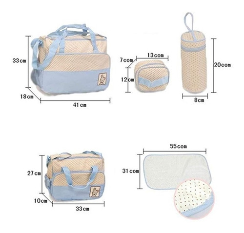 Imagem 2 de 2 de Kit Bolsa Maternidade Do Bebe Porta Mamadeira E Papinha Rosa