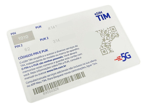 Esim Chip Virtual Tim 5g Ddd 11 Ao 19 Qr Code
