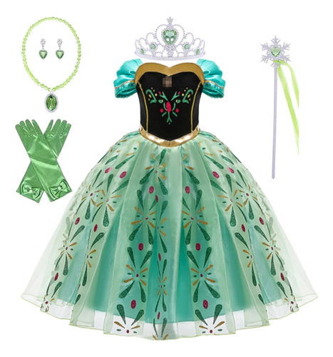 Vestido Anna Princess Frozen For Niñas Falda Estampada D 2024