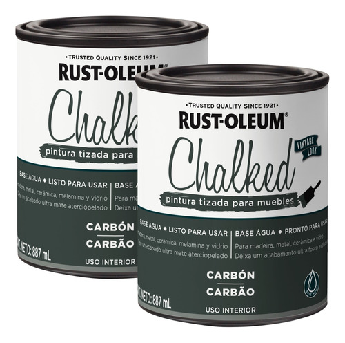 Pintura Tizada Chalked Al Agua 2 Unidades 0,887 L Rust Oleum