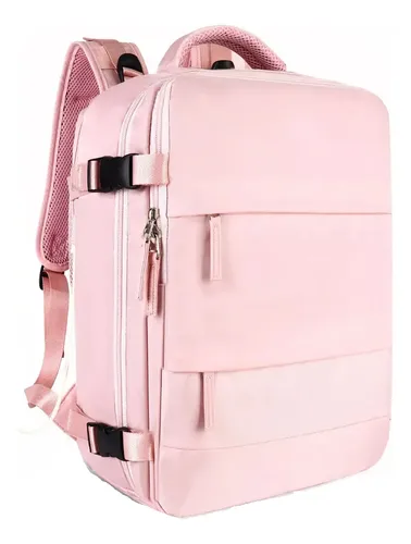 Mochila Valija Viaje Carry On Aprobada Aerolinea Avion Rosa Diseño De La Tela Lisa