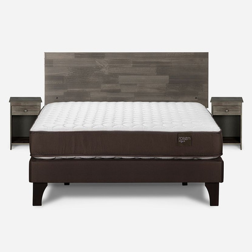 Cama Ergo T New 2 Plazas Base Normal + Muebles Tabor Grafito