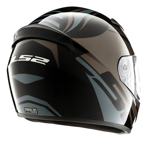 Casco Moto Integral Ls2 352 Rookie Tour Negro Gris Blanco Color Gris y Negro Tamaño del casco L