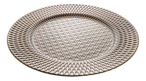 Sousplat de plástico Royal Rattan, 33 cm, textura marrón
