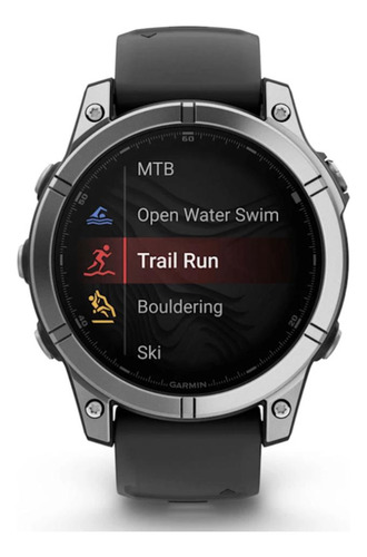 Smartwatch Relógio Garmin Fenix E Aço Inoxidável 47mm Caixa Prateado Pulseira Preto Bisel Preto Desenho Da Pulseira Mesh