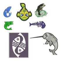 Comprar Diseño Matrices De Bordar Para Maquinas Bordadoras Pez 9cm
