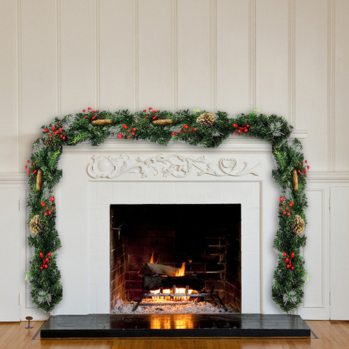 Guirnalda Navidad Pvc 9 Ft Flexible Con Lazo For Decoración