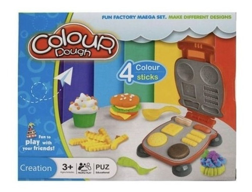 Imagen 2 de 6 de Juego De Masas Set Barbacoa Colour Dough + Plato Y Cubiertos