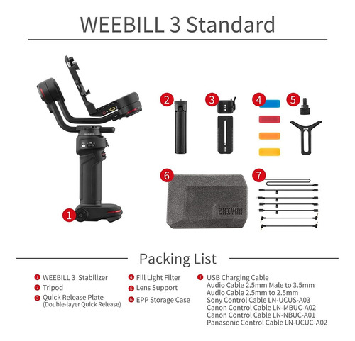 Estabilizador De Cardán Zhiyun Weebill 3 Para Cámaras