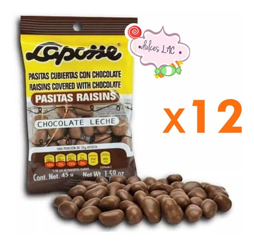 Pasita Chocolate Laposse De 45grs - 12 Pack
