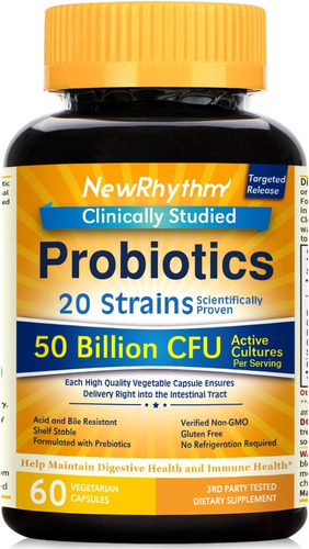 Probioticos 50 Mil Millones Cfu 20 Cepas, 60 Cáps De Eeuu 