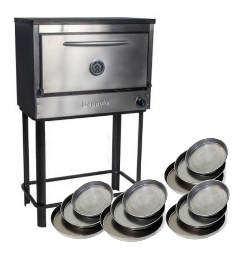 Combo Horno Pizzero De 12 Moldes Con 12 Pizzeras De 36cm