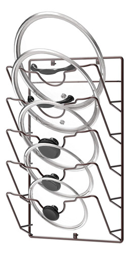 Simple Houseware Wall Door Mounted Pot Lid Rack, Bronze