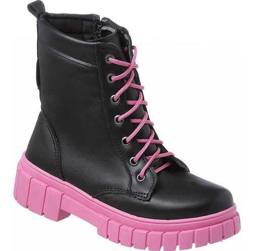 Bota Coturno Infantil Menina Com Zíper Ref 13121