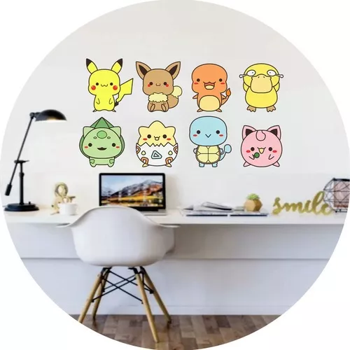 Adesivo Decorativo Parede Desenho Pokemons Fofos Infantil