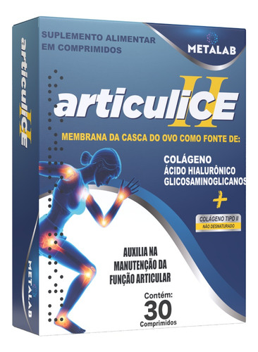 Colágeno Tipo 2, Ác. Hialurônico C/30ca Articulice = Fortice