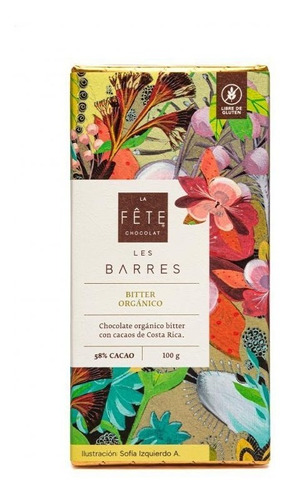 Bitter Orgánico 58% Cacao Barra 100 Gramos La Fête Chocolat