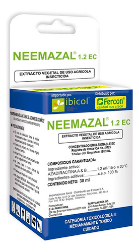 Insecticida Neem Azal X 30 Ml - L a $884