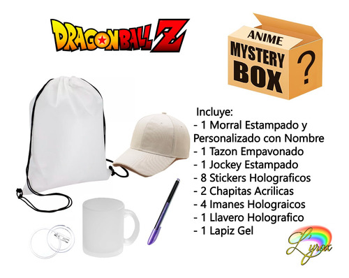 Dragon Ball Z Mystery Box Tazon Lapiz Jockey Chapita Llavero