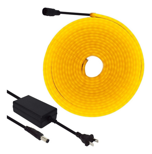Tira De Luz Led De Neón 5m De Longitud Con Eliminador T3231 Color de la luz Amarillo