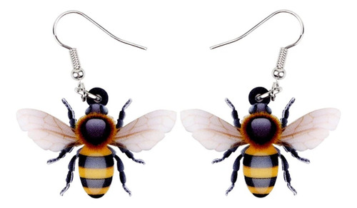 Aretes Pendientes Doble Cara Para Mujer Forma De Abeja Moda