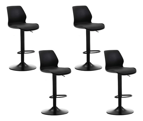 Set X4 Silla Bar Con Altura Ajustable Diseño Ergonómico